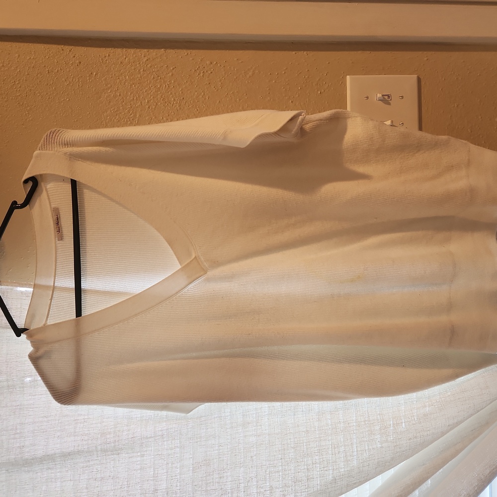 1X White Ribbed Blouse